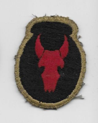 RARE WW2 BRITISH made 34th Infantry Division patch - COMPLETE BLACK BACK - US Army 2