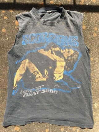 Vintage Band Tee Shirt 80s Scorpions Love At First Sting 1984 Rare Men 