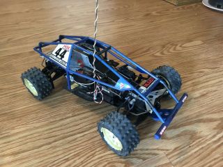 Vintage 1984 Blue Rc Radio Controlled Mugen Bulldog Buggy Repair Parts Restore