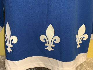 Vintage Mens CCM Quebec Nordiques Hockey Jersey Size Large Blue Fleur De Lis USA 3