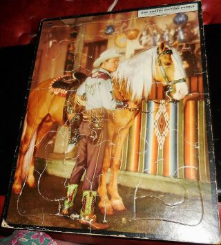 Vintage Roy Rogers & Horse 1968 Tray Puzzle - Western Tv Star - Rare