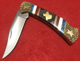 Buck David Yellowhorse Vintage 112 Custom Salute To Texas Knife Limited Edition