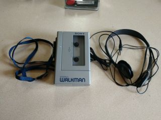 Sony Wm - 4 Walkman Stereo Cassette Player Vintage & Sony Headphones