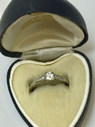 Vintage 18ct & Platinum Diamond Ring 0.  33ct Size R