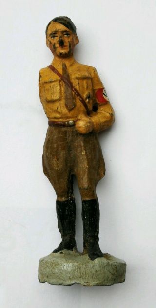 Antique Vintage Rare German Elastolin Wwii Fuhrer Brown Uniform Composite