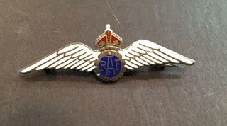 Old Raf Royal Air Force Enamel Sweetheart Military Pilots Wings Pin Brooch