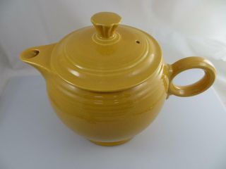 Vintage Fiesta Fiestaware Large Yellow Teapot & Lid Homer Laughlin 5 Cup 2