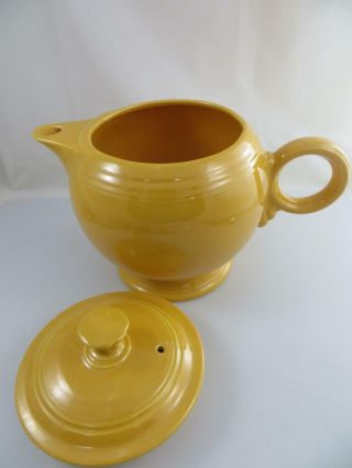 Vintage Fiesta Fiestaware Large Yellow Teapot & Lid Homer Laughlin 5 Cup 3