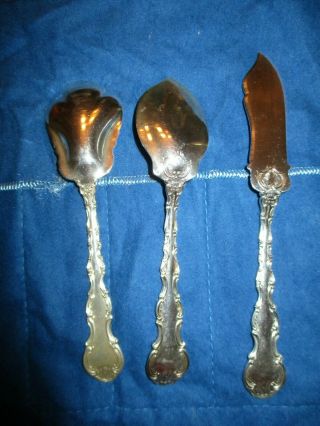 Gorham STRASBOURGH Sterling 2 Rare FRUIT Spoons,  Master BUTTER Knife,  No Mono 7