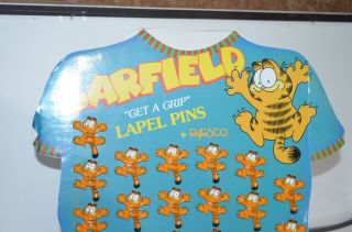 Vintage Garfield Get A Grip Lapel Pin / Pins W/Display By Enesco - 22 Pins in all 2