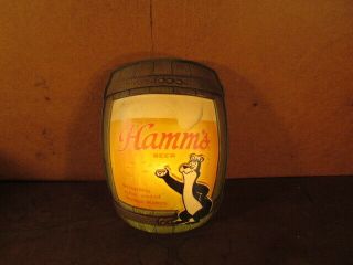 Vintage sign Hamm ' s beer bear mancave advertising bar Pabst brewing wall light 2