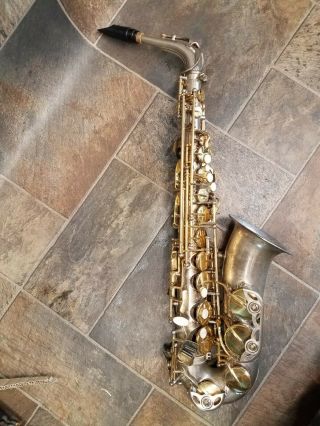 Vintage Antigua Winds Silver And Gold Alto Saxophone