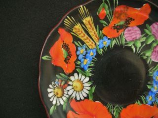 Vintage China Demitasse DITMAR URBACH COFFEE SET Black Floral Czechoslovakia 5