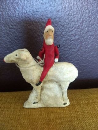 Debbee Thibault Vintage Santa Riding Sheep Lamb 760/2500 Artist Signed Rare