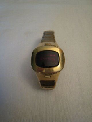Vintage Pulsar 14k Gold Filled Red Led Watch