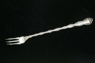 C.  1897 Gorham Strasbourg Sterling Silver 8 - 3/8 " Long Handle Olive Fork " D " 27g