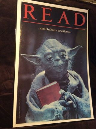 Star Wars Yoda Poster Vintage Read 1983 American Library Association Very Rare