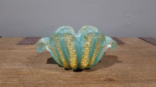 Ercole Barovier Vintage Gold Coronato Oro Murano Glass Bowl