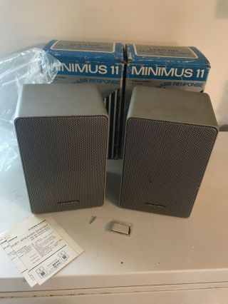 2 Aluminum Realistic Minimus 11 Speakers In Silver 40 - 2035 Radio Shack Vintage