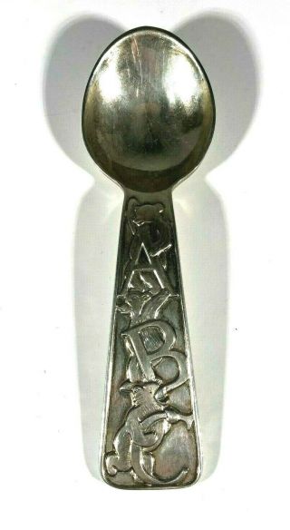 Tiffany & Co Sterling Silver Abc Bear Baby Feeding Spoon - 42.  8 G