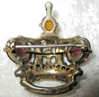 Vintage AUTHENTIC Trifari Alfred Philippe Sterling Silver Crown Brooch 4