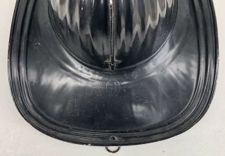 Vintage Old CAIRNS 1930 ' s 40s Black FIRE DEPARTMENT Metal Helmet - NR 4