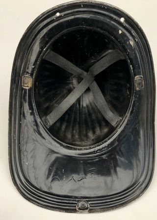 Vintage Old CAIRNS 1930 ' s 40s Black FIRE DEPARTMENT Metal Helmet - NR 7