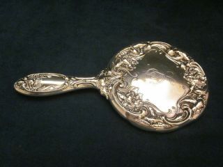 R.  Wallace & Sons Antique Sterling Silver Hand Mirror