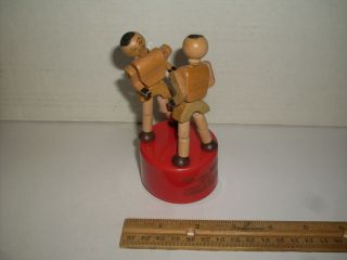 Vtg.  Kohner Bros.  Rare Hit N Miss Push Button Puppet Boxing Boxers
