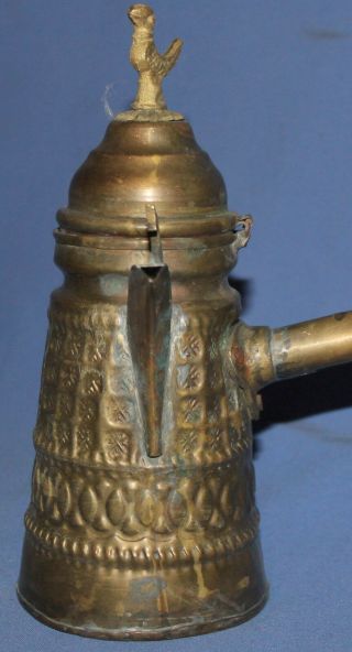 Vintage Hand Made Metal Coffee Tea Pot Lidded Jug With Spout
