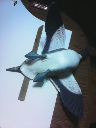 Hand Carved Painted Pintail Drake Flying Wood Duck Decoy Casey Edwards 4