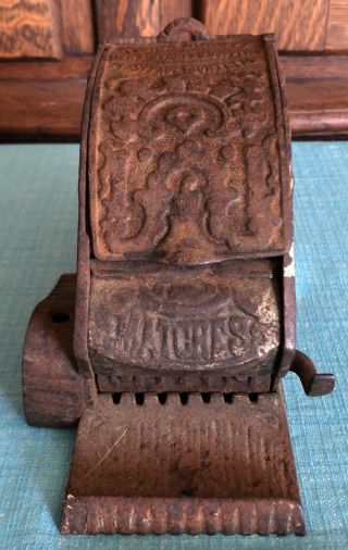 Antique Cast Iron Cigar Cutter/ Match Dispenser - - Thomas Burdett Bar Fixtures