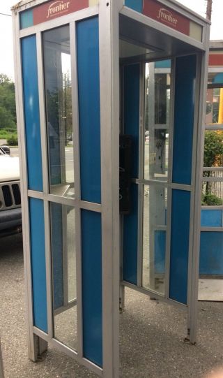 Vintage Phone Booth Fullsize Coin Payphone Blue Gte Metal Shipit Telephone