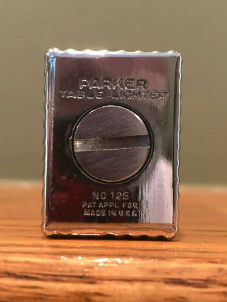 Vintage Parker Table Lighter Model 125,  Chrome Finish 8