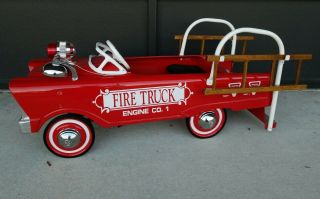 Vintage 1960s Beautifully Restored Murray Fire Truck Pedal Car