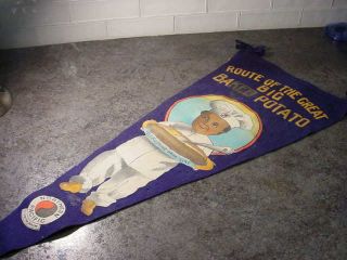 Vtg Northern Pacific Pennant Yellowstone Park Line Black Chef W.  Baked Potato