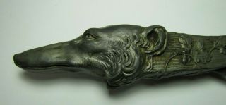 Antique WOLFHOUND Hunting Hound Dog Head Figural CIGAR CUTTER Tobacco Tool 3