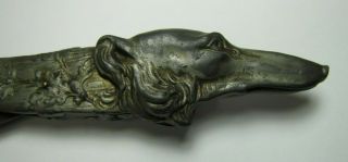 Antique WOLFHOUND Hunting Hound Dog Head Figural CIGAR CUTTER Tobacco Tool 5