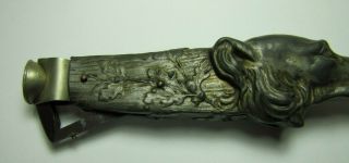 Antique WOLFHOUND Hunting Hound Dog Head Figural CIGAR CUTTER Tobacco Tool 6