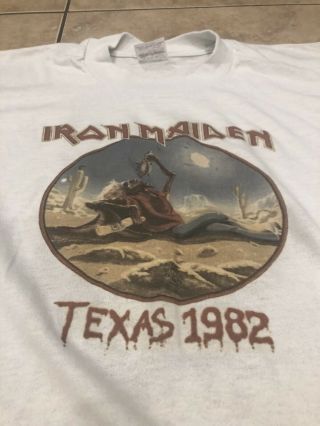 Rare 1982? Iron Maiden The Beast Tames Texas L Single Stitch Vintage T Shirt