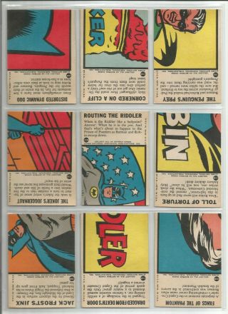 Vintage 1966 TOPPS BATMAN BLUE BAT CARD FULL SET 44/44 EX/EXMT OR BETTER[Lot 51] 6