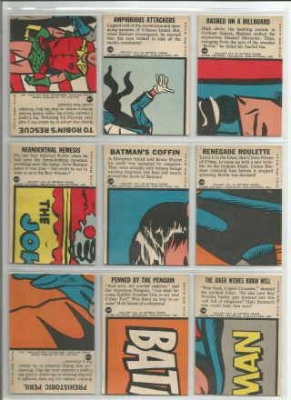 Vintage 1966 TOPPS BATMAN BLUE BAT CARD FULL SET 44/44 EX/EXMT OR BETTER[Lot 51] 8