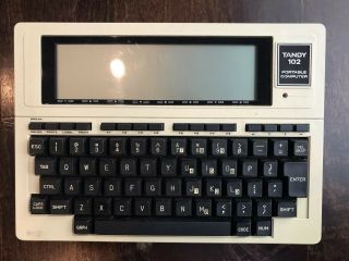 Vintage Tandy Model 102 Portable Computer Trs - 80 W/ Leather Case