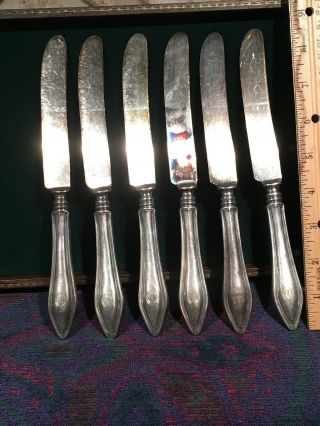 Vintage Towle Germany Sterling Silver Handle Dinner Knife Set Of Six Attractive