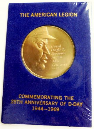 25th Anniversary Of D - Day 1944 - 1969 Uncirculated Shrink Wrapped Coin /medal