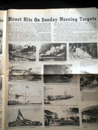 3 WW2 Newspapers: Pearl Harbor Attack; Doolittle; FDR ' s Death.  Great for Display 3