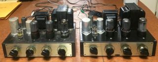 Vintage Pair Grommes Lj5 Tube Amps Mono Blocks With Matched Set Of Tubes