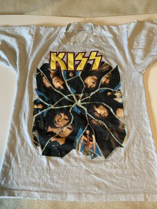 Vintage 1987 Kiss Shirt I Went Crazy With Kiss Size M Single Stitch 80s Rock