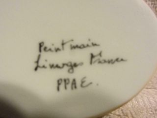 vintage signed Limoges peint main France calico kitten cat trinket box porcelain 5