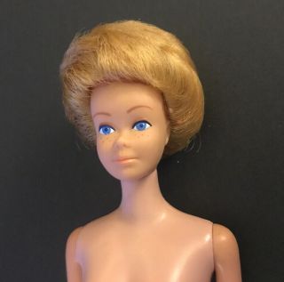 Vintage 1962 Fashion Queen Midge Doll Barbie Friend W Blonde Wig Htf Molded Red